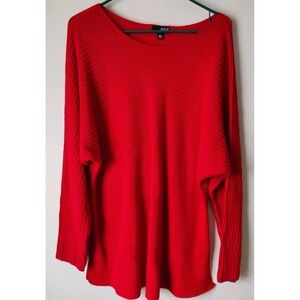 A.N.A. A New Approach Red Ribbed Dolman-sleeve Sweater Boat Neck Size‎ XL